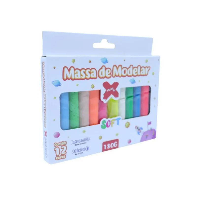 Massa para Modelar Fofa 12 Cores 180G