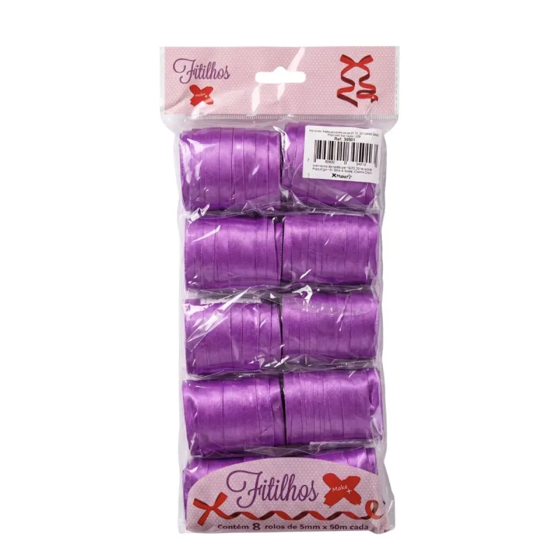 Fitilho Make + 5mmx50 Metros Lilas Pacote com 10 Rolos