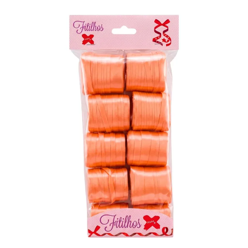 Fitilho Make + 5mmx50 Metros Laranja Pacote com 10 Rolos