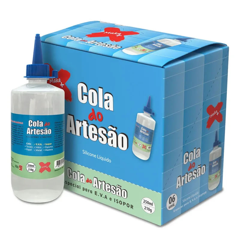 Cola do Artesao Silicone Make+ 250ml com 6
