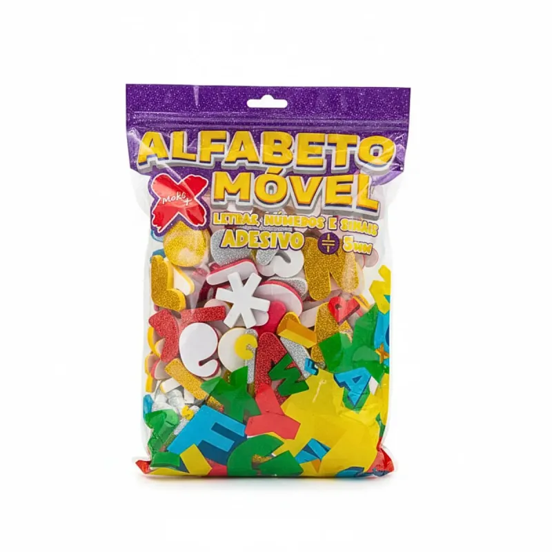 Alfabeto Movel Glitter Make + 4cmx5mm com 150 Pecas