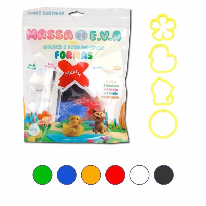 Kit Massa de EVA 60g Formas 13706 Make+ - UN