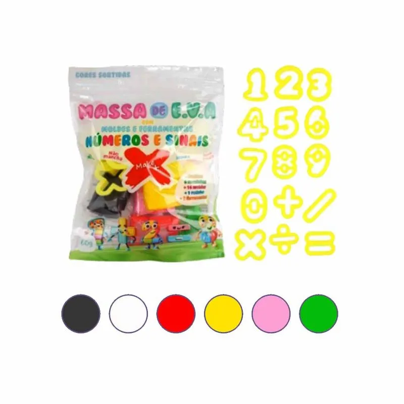 Kit Massa de EVA 60g Números e Sinais 13808 Make+ - UN