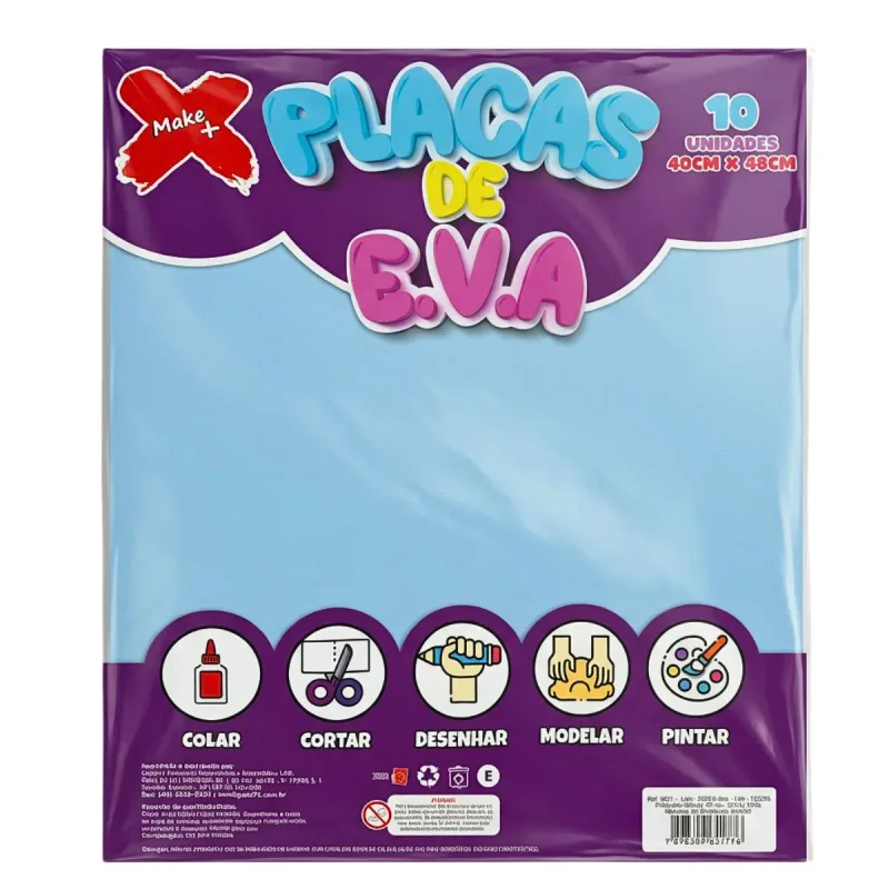 Placa EVA Make + 40x48 Azul Ceu da Primavera com 10 Unidades