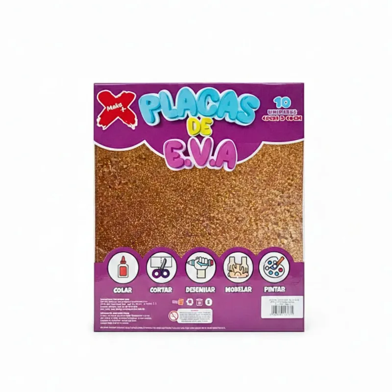 EVA Glitter Make+ 40cmx48cm Marrom com 10