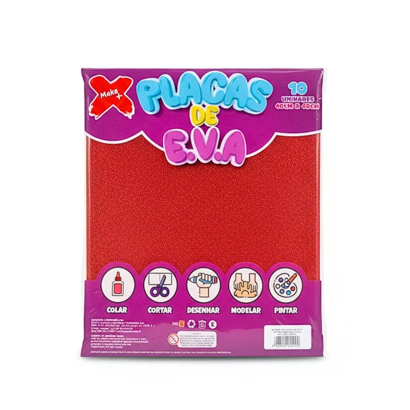 EVA Glitter Make+ 40x48 Vermelho C/10 9808