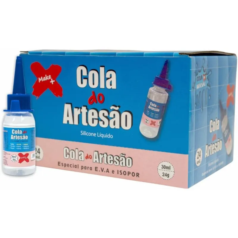 Cola para Artesanato Artesao Silicone Liquido 30ML CX.C/24