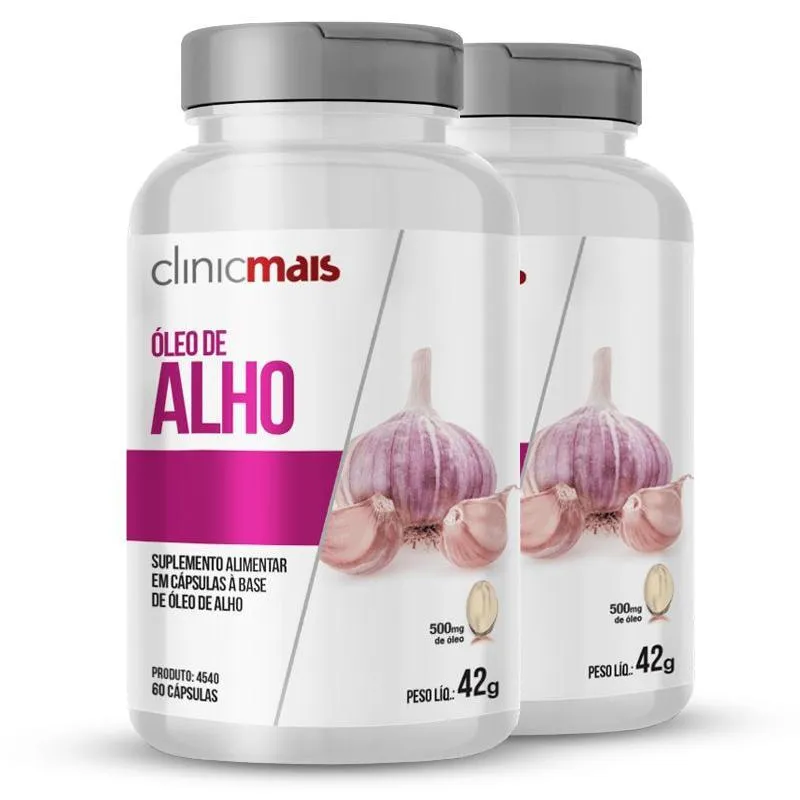 Kit 2 Óleo De Alho 500mg Clinicmais 60 Cápsulas