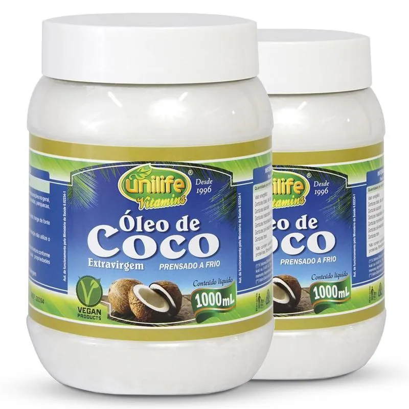 Kit 2 Óleo De Coco Extra Virgem Unilife 1 Litro