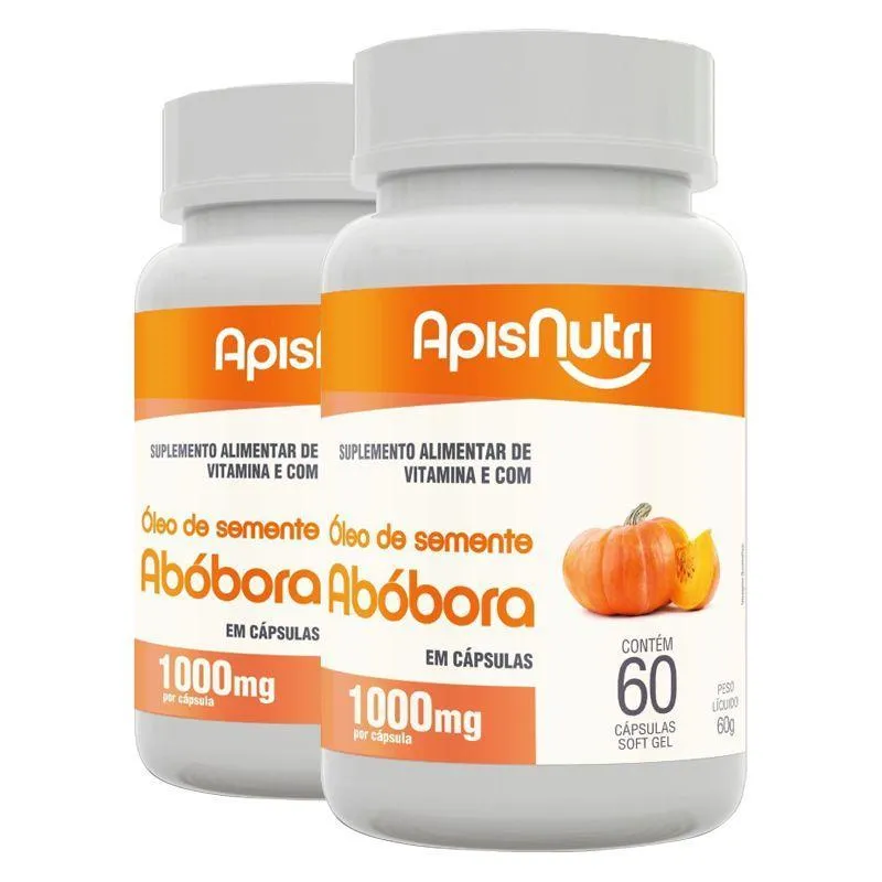 Kit 2 Óleo De Semente De Abóbora Apisnutri 60 Cápsulas