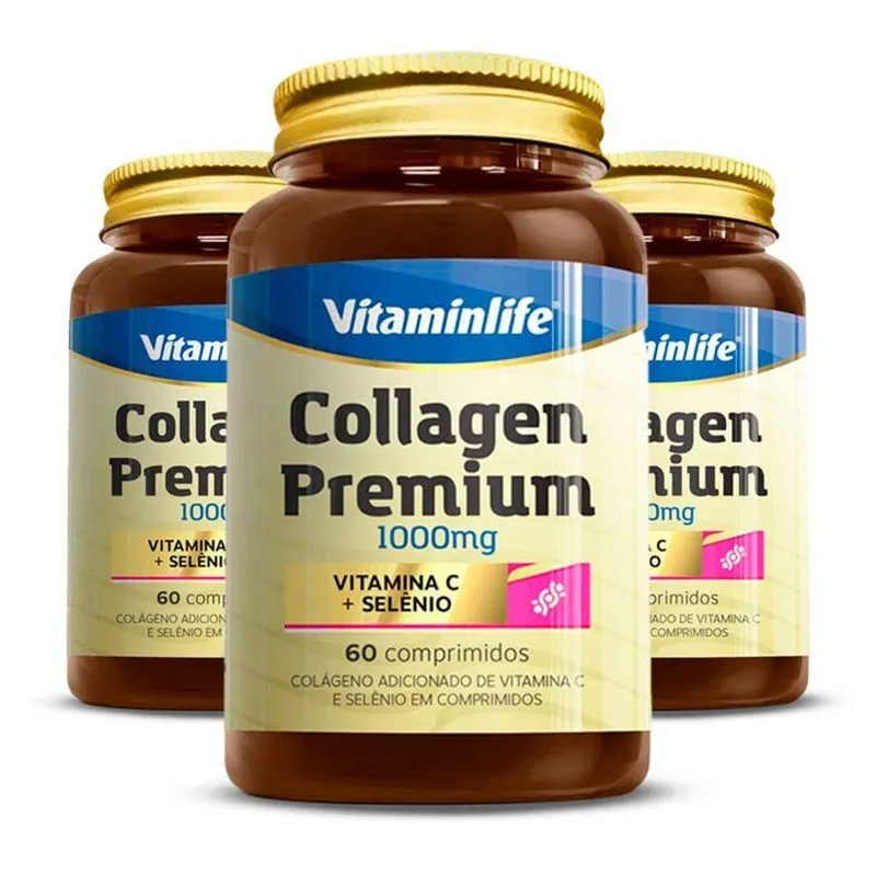 Kit 3 Collagen Vitaminlife 60cáps