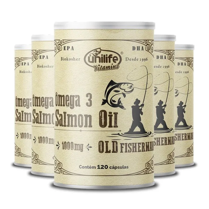Kit 5 Ômega 3 Old Fisherman Unilife 120 Cápsulas