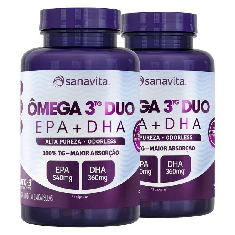 Kit 2 Ômega 3tg Duo Sanavita 60cáps