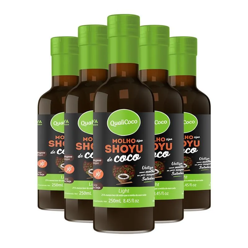 Kit 5 Shoyu De Coco Qualicoco 250ml
