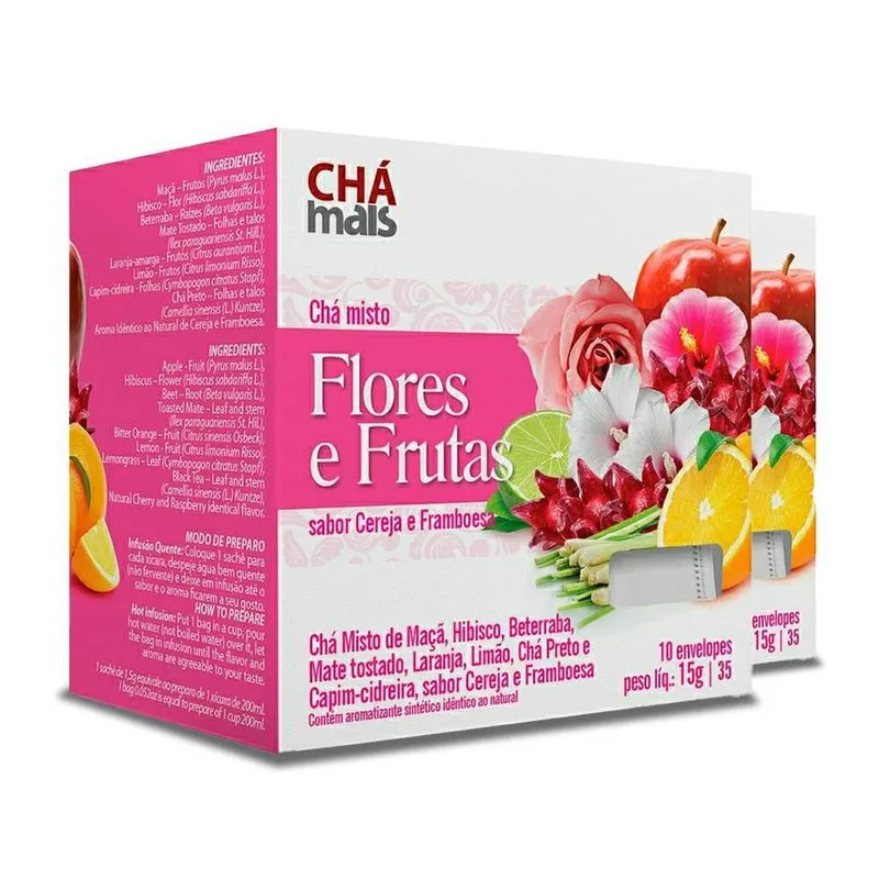Kit 2 Chá Misto Chámais Flores E Frutas 10 Sachês