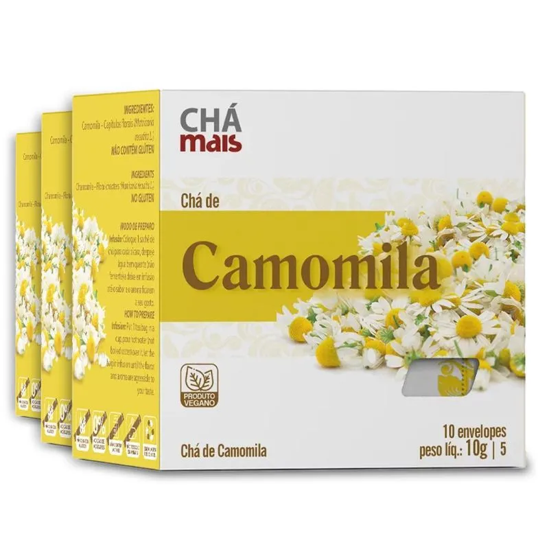 Kit 3 Chá Camomila Chámais 10 Sachês 10g