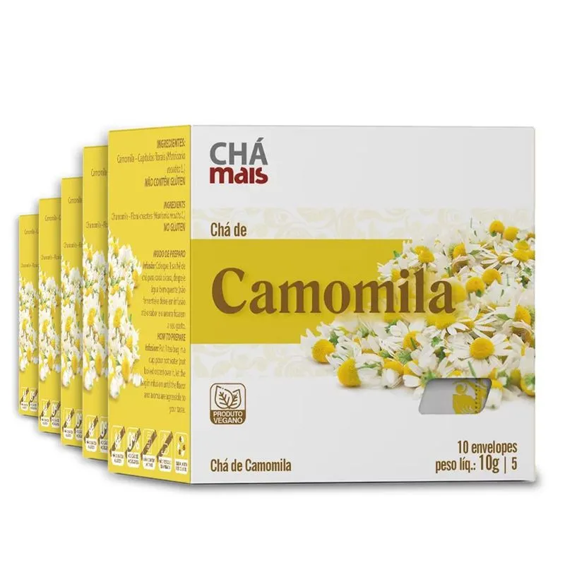 Kit 5 Chá Camomila Chámais 10 Sachês 10g
