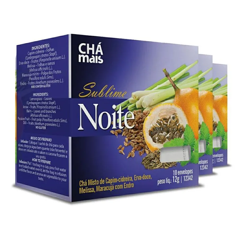 Kit 3 Chá Sublime Noite Chámais 10 Sachês 12g