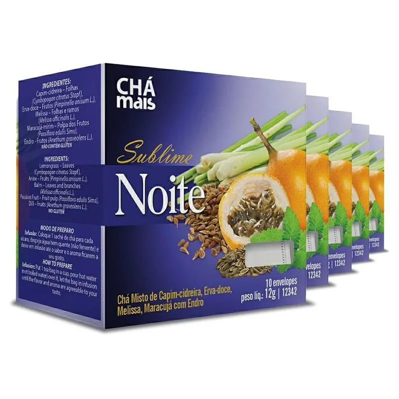 Kit 5 Chá Sublime Noite Chámais 10 Sachês 12g