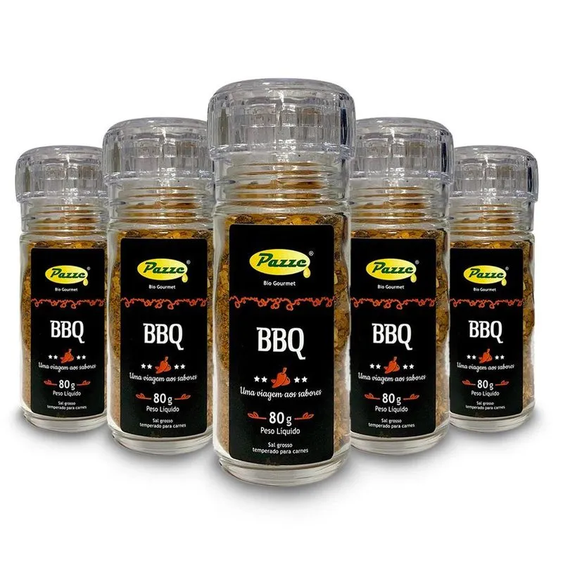 Kit 5 Bbq - Tempero Para Carnes Moedor Pazze 80g