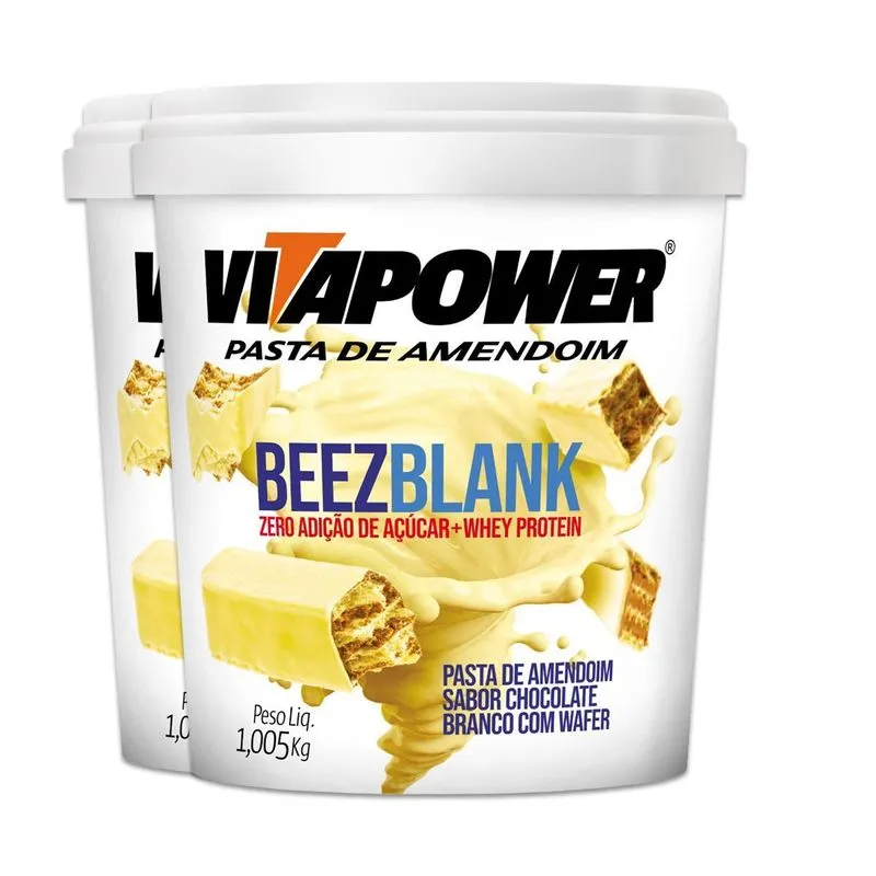 Kit 2 Pasta De Amendoim Vitapower Beezblank 1kg