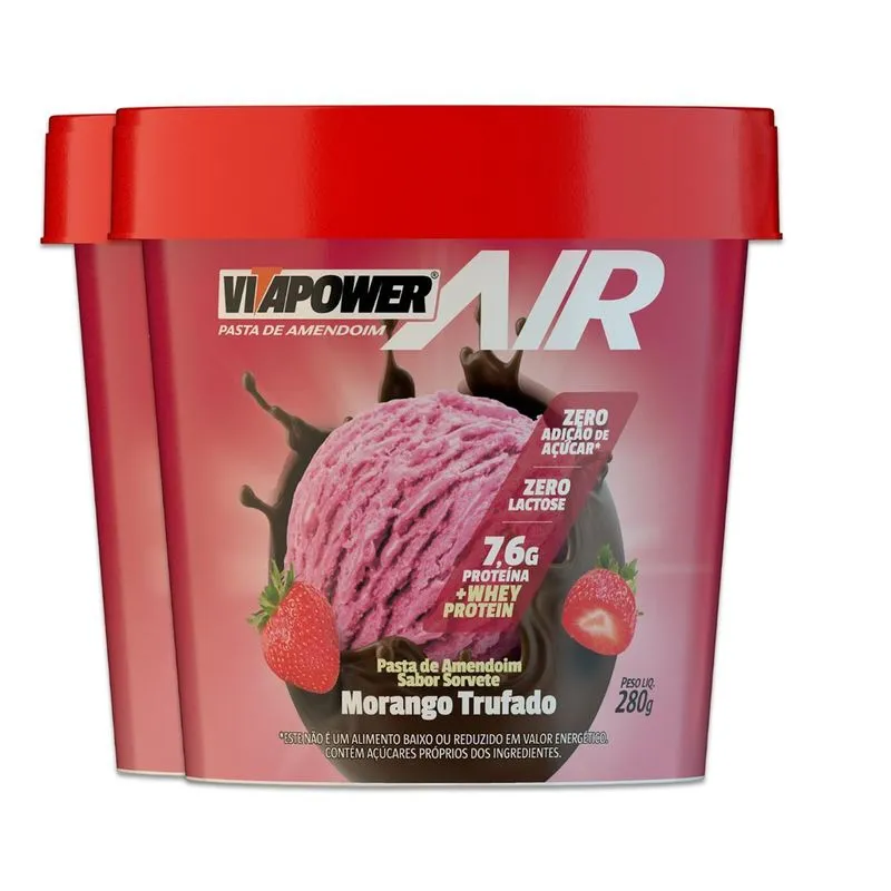 Kit 2 Pasta De Amendoim Vitapower Whey Buenna Trufado 280g