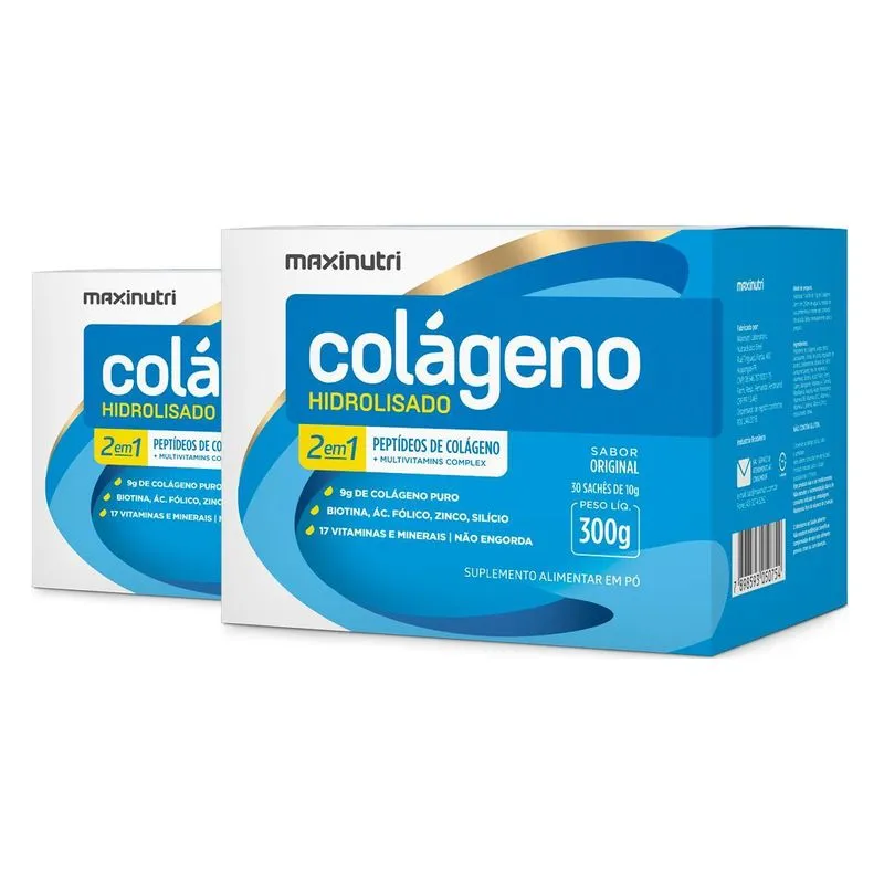 Kit 2 Colágeno Hidrolisado Maxinutri 30 Sachês