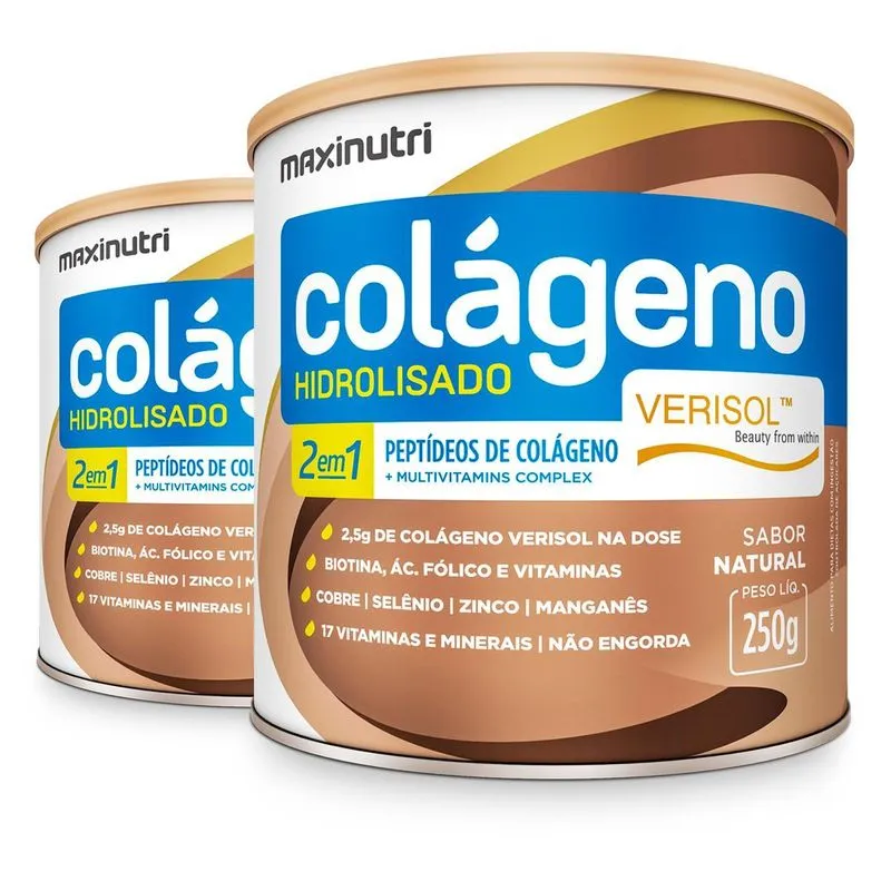 Kit 2 Colágeno Hidrolisado Verisol Maxinutri 250g Natural
