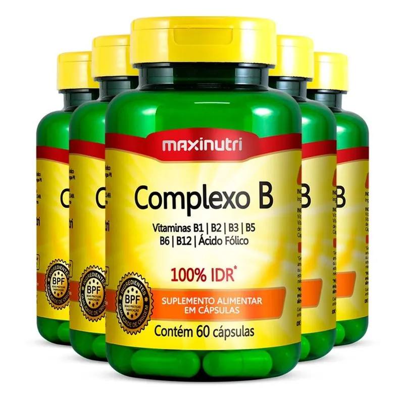 Kit 5 Complexo B 100% Idr Maxinutri 60 Cápsulas