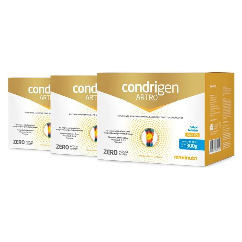 Kit 3 Condrigen Artro Maxinutri 30 Sachês Neutro