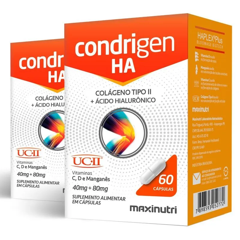 Kit 2 Condrigen Há Colágeno Tipo 2 Maxinutri 60 Cápsulas