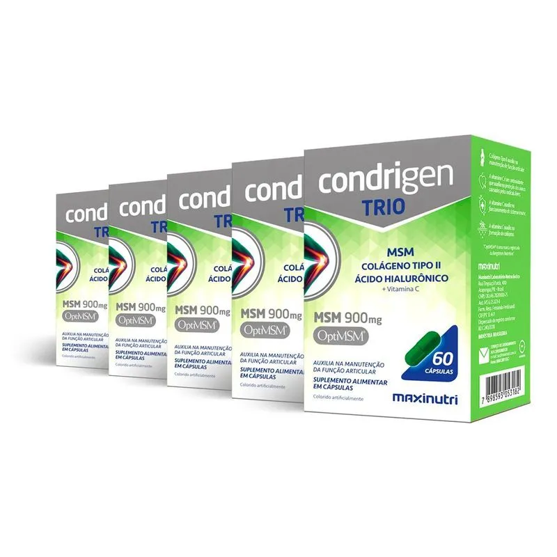 Kit 5 Condrigen Trio Msm Maxinutri 60 Cápsulas
