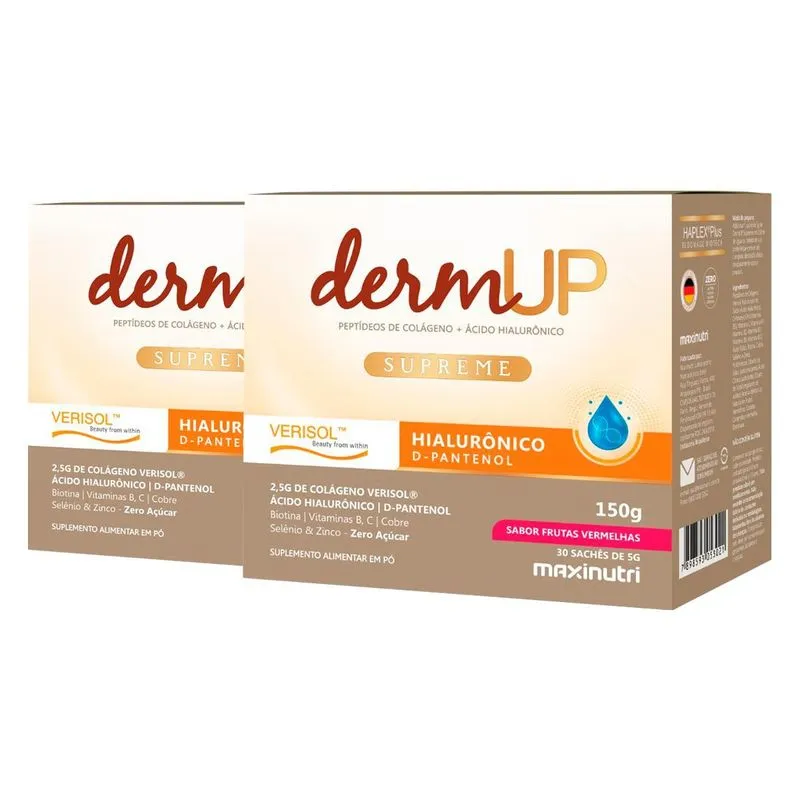 Kit 2 Dermup Supreme Maxinutri 30 Sachês Frutas Vermelhas