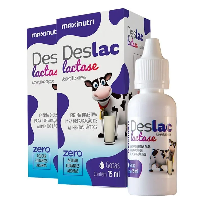 Kit 2 Deslac Lactase Zero Maxinutri 15ml