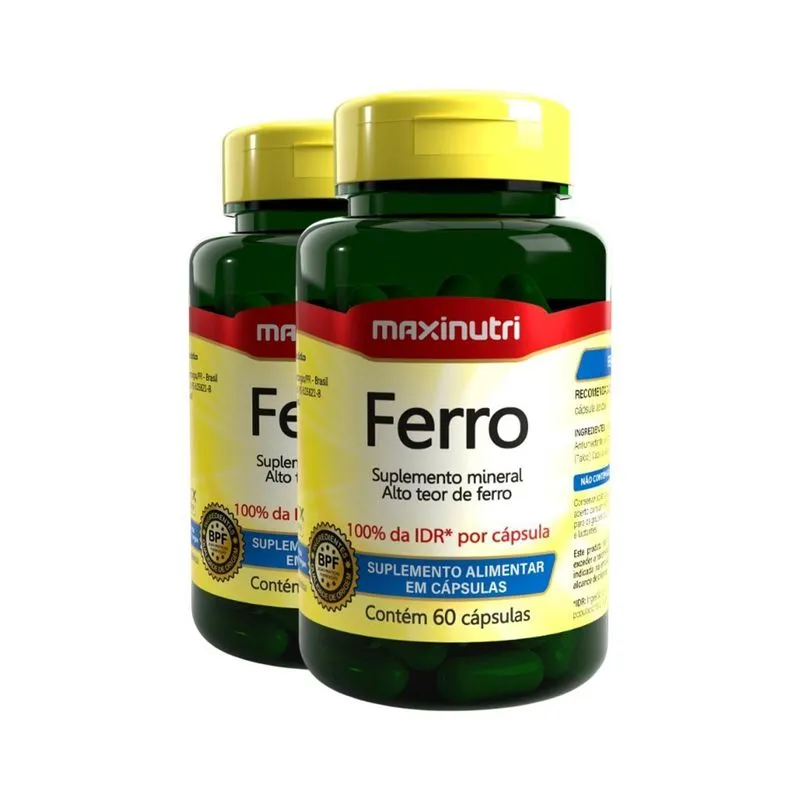 Kit 2 Ferro 100%idr Maxinutri 60 Cápsulas