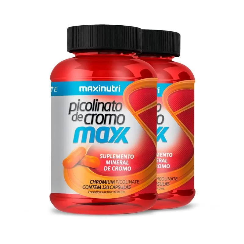 Kit 2 Picolinato De Cromo Maxx Maxinutri 120 Cápsulas