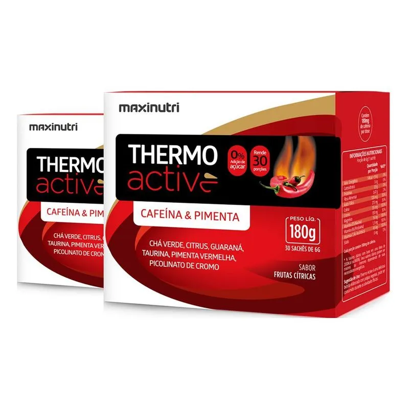 Kit 2 Thermo Active Maxinutri 30 Sachês Frutas Cítricas