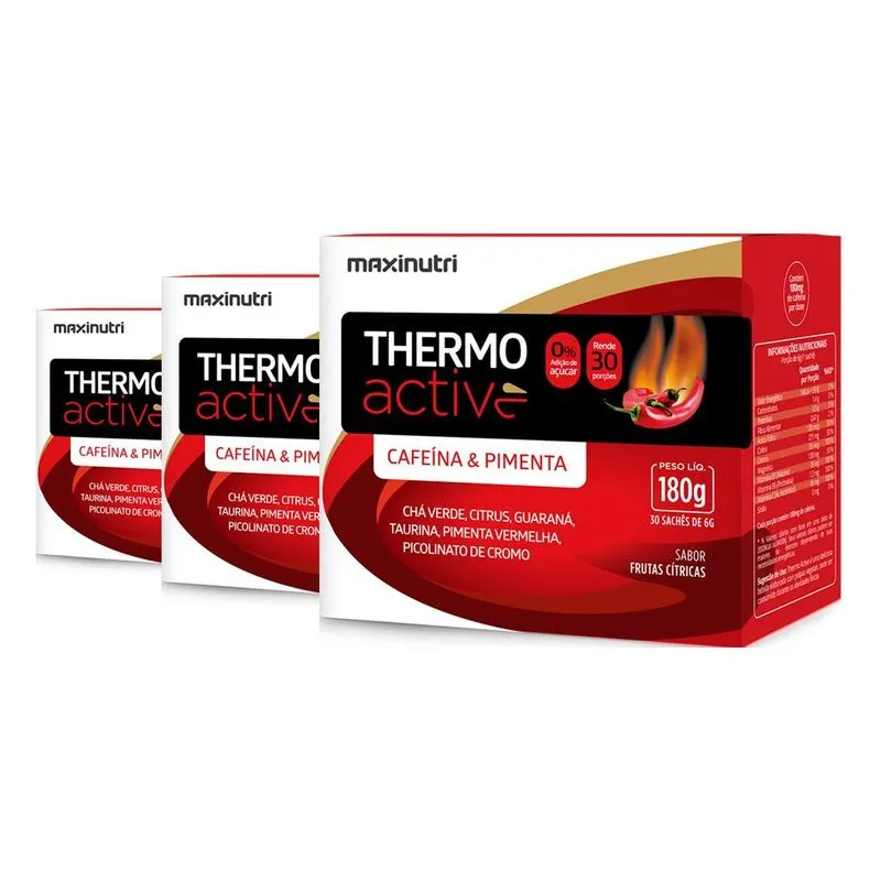 Kit 3 Thermo Active Maxinutri 30 Sachês Frutas Cítricas