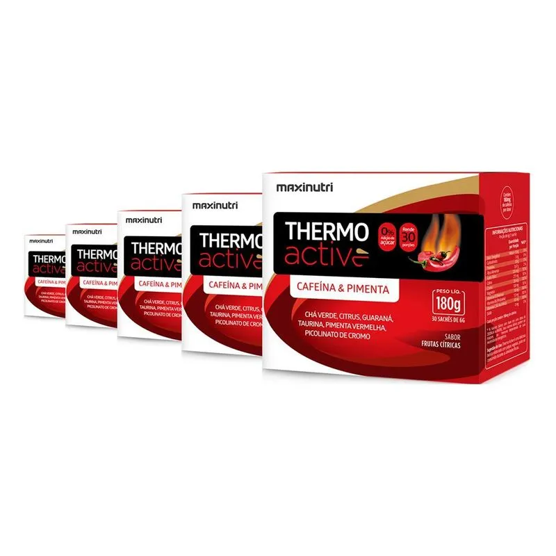 Kit 5 Thermo Active Maxinutri 30 Sachês Frutas Cítricas