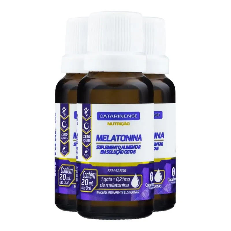 Kit 3 Melatonina Catarinense Sem Sabor 20ml