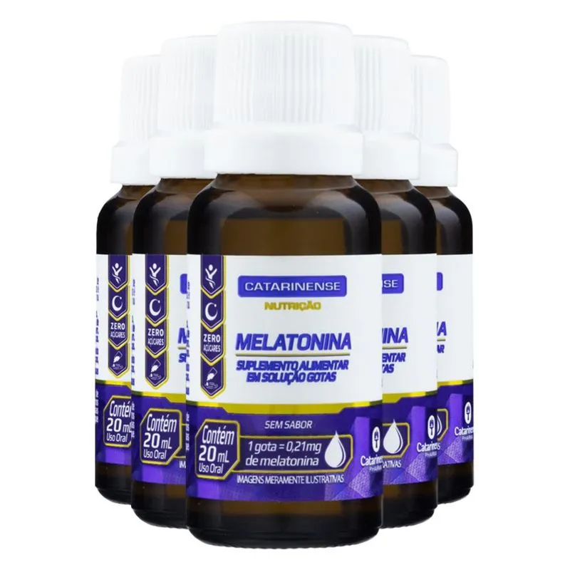 Kit 5 Melatonina Catarinense Sem Sabor 20ml