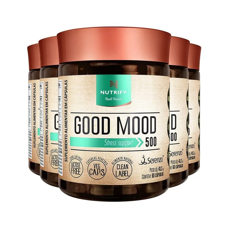Kit 5 Triptofano Good Mood Nutrify 60 Cápsulas