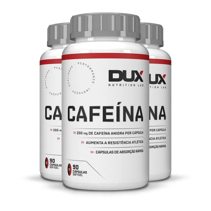 Kit 3 Cafeína Dux Sem Sabor 90 Cápsulas