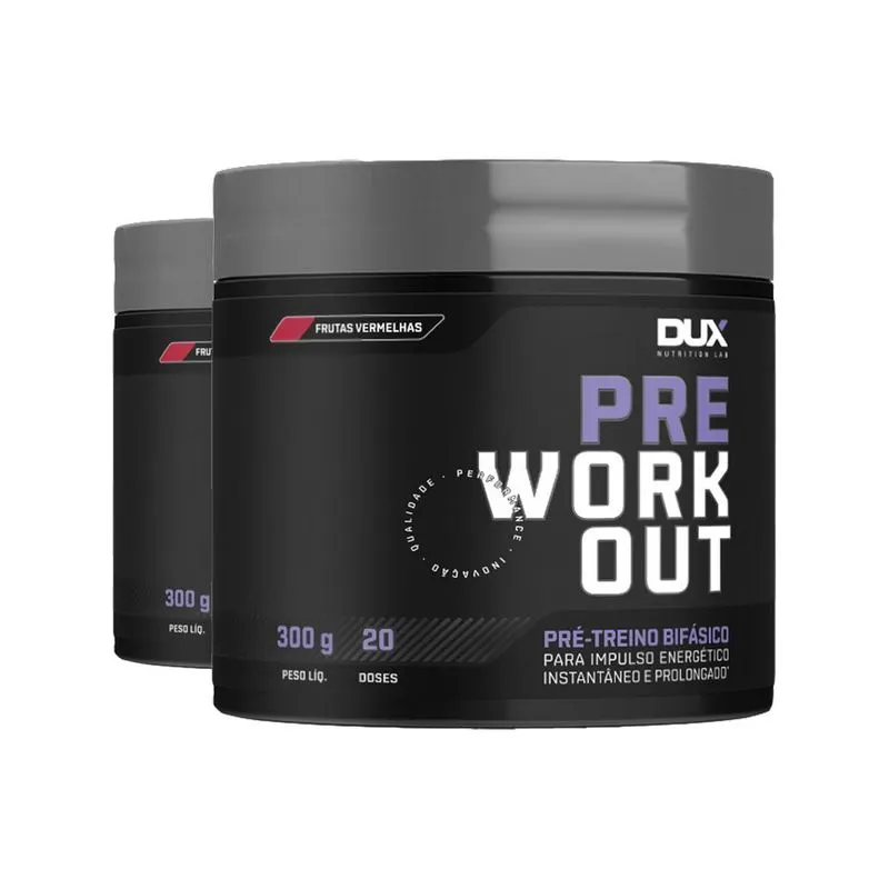 Kit 2 Pré Treino Dux Pre Workout Frutas Vermelhas 300g