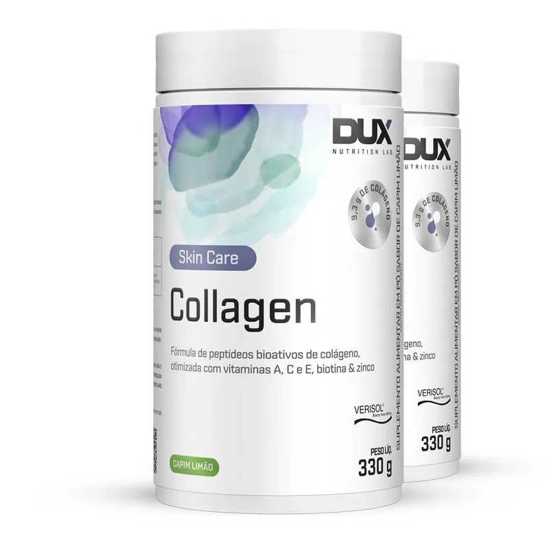 Kit 2 Colágeno Hidrolisado Dux Collagen Capim Limão 330g