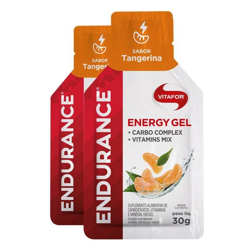 Kit 2 Endurance Energy Gel Vitafor Caixa 12 Sachês Tangerina