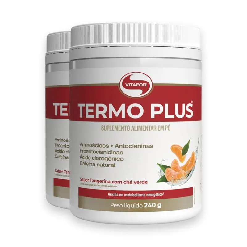 Kit 2 Termo Plus Vitafor 240G Tangerina Com Chá Verde