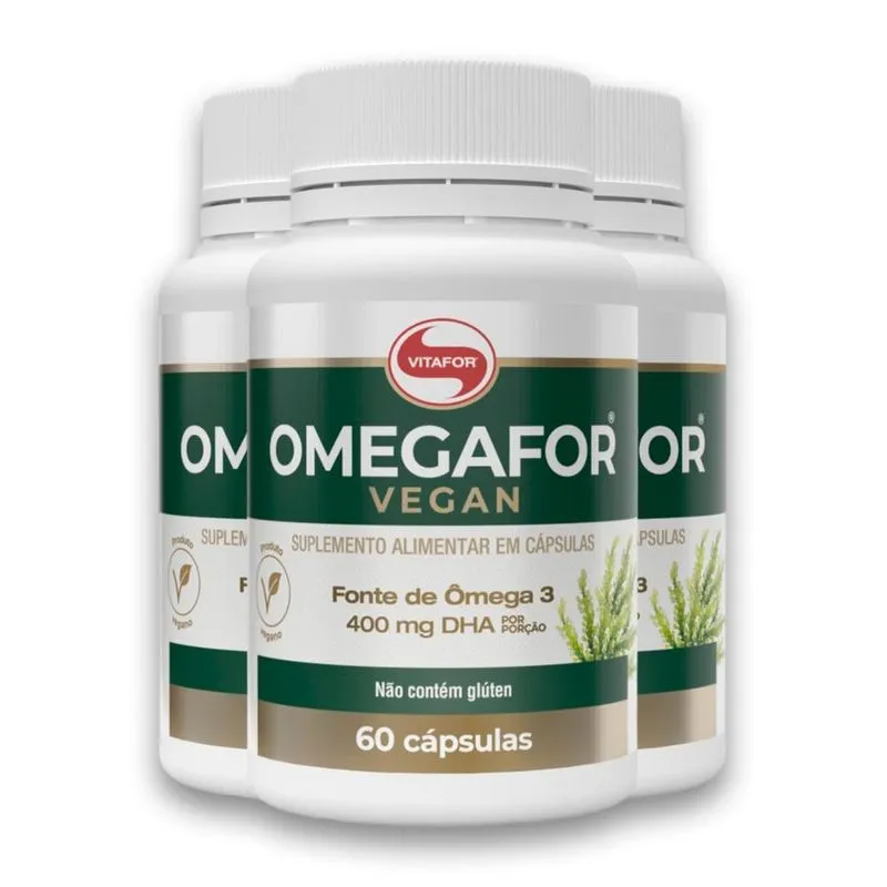 Kit 3 Omegafor Vegan Vitafor 60 Cápsulas