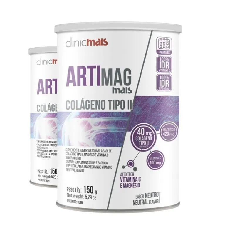 Kit 2 Artimag Mais Clinicmais Colágeno Tipo 2 150g Neutro