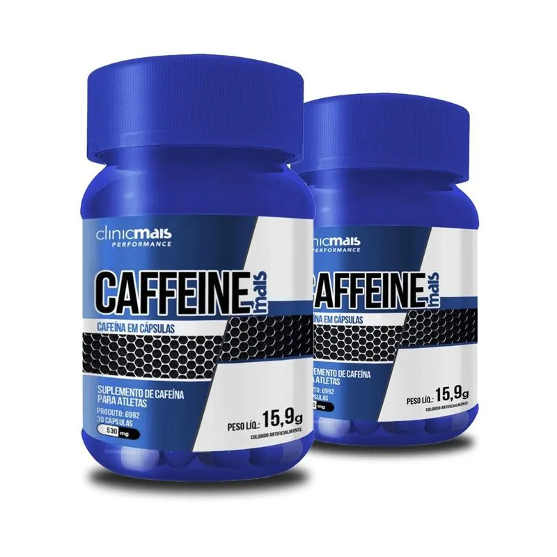 Kit 2 Cafeína Caffeine Clinicmais 30 Cápsulas